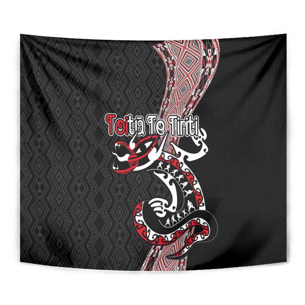 Aotearoa Toitu Te Tiriti Taniko Tapestry Maori Taniwha Haka - Honour the Treaty LT03 - Polynesian Pride