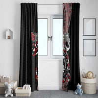 Aotearoa Toitu Te Tiriti Taniko Window Curtain Maori Taniwha Haka - Honour the Treaty LT03 - Polynesian Pride