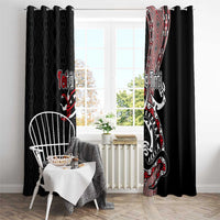 Aotearoa Toitu Te Tiriti Taniko Window Curtain Maori Taniwha Haka - Honour the Treaty LT03 - Polynesian Pride