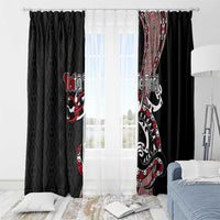 Aotearoa Toitu Te Tiriti Taniko Window Curtain Maori Taniwha Haka - Honour the Treaty LT03 - Polynesian Pride