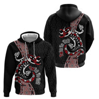 Aotearoa Toitu Te Tiriti Taniko Zip Hoodie Maori Taniwha Haka - Honour the Treaty LT03 - Polynesian Pride