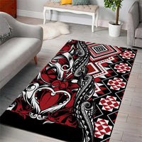 Aotearoa Maori Moko Art with Taniko Half Style Area Rug LT03 - Polynesian Pride