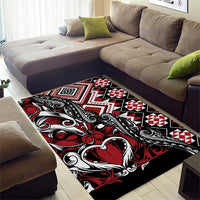 Aotearoa Maori Moko Art with Taniko Half Style Area Rug LT03 - Polynesian Pride