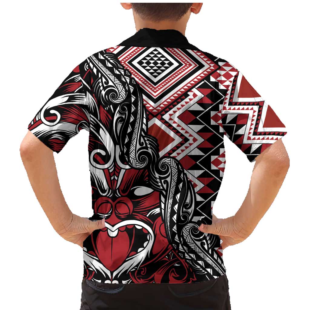 Aotearoa Maori Moko Art with Taniko Half Style Family Matching Mermaid Dress and Hawaiian Shirt LT03 - Polynesian Pride