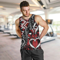 Aotearoa Maori Moko Art with Taniko Half Style Men Tank Top LT03 Black - Polynesian Pride