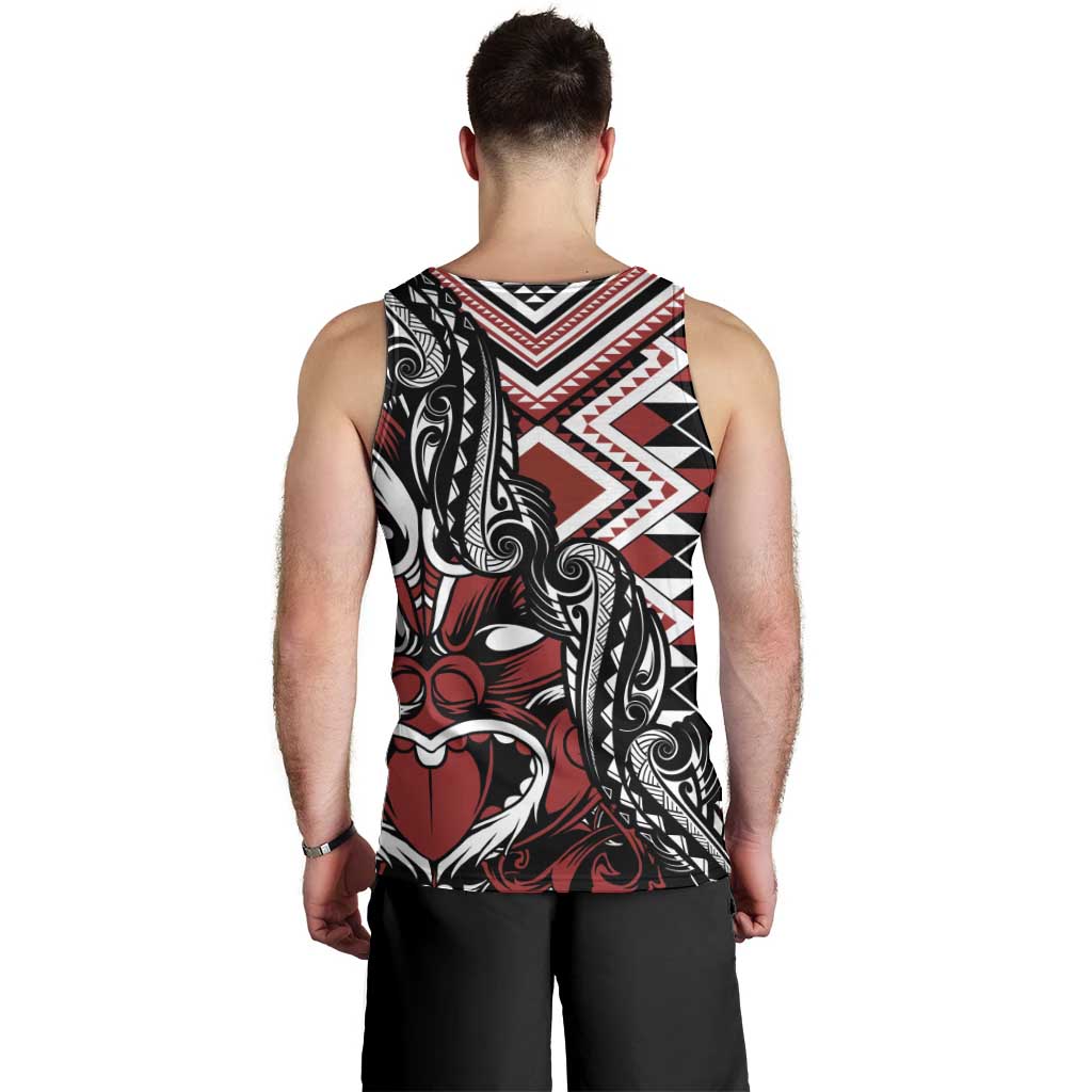 Aotearoa Maori Moko Art with Taniko Half Style Men Tank Top LT03 - Polynesian Pride