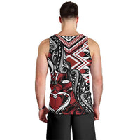 Aotearoa Maori Moko Art with Taniko Half Style Men Tank Top LT03 - Polynesian Pride