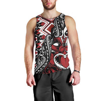 Aotearoa Maori Moko Art with Taniko Half Style Men Tank Top LT03 - Polynesian Pride