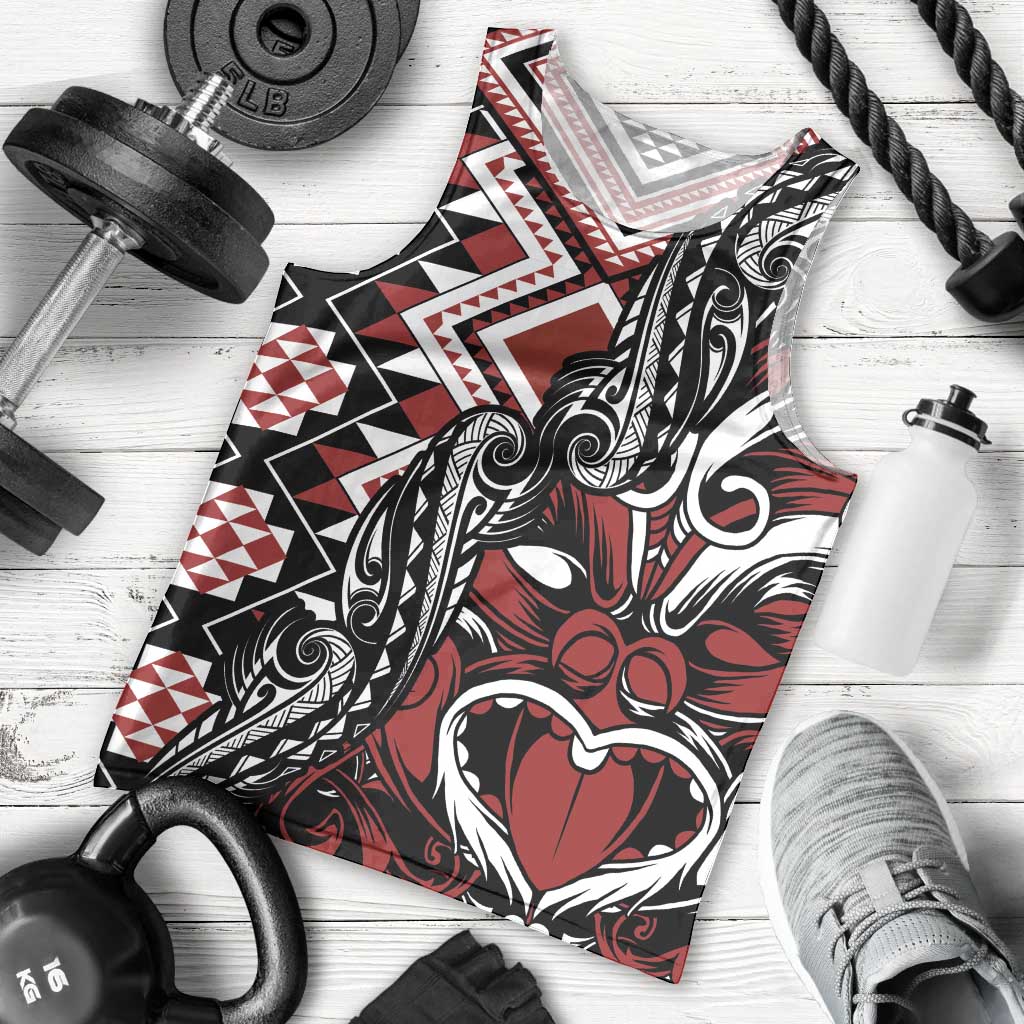 Aotearoa Maori Moko Art with Taniko Half Style Men Tank Top LT03 - Polynesian Pride