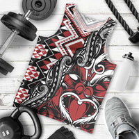 Aotearoa Maori Moko Art with Taniko Half Style Men Tank Top LT03 - Polynesian Pride