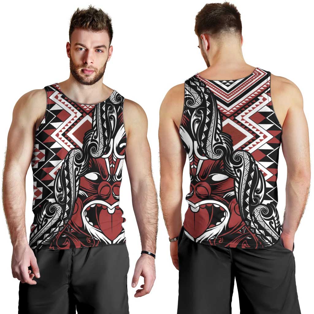 Aotearoa Maori Moko Art with Taniko Half Style Men Tank Top LT03 - Polynesian Pride