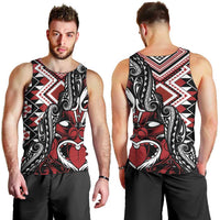 Aotearoa Maori Moko Art with Taniko Half Style Men Tank Top LT03 - Polynesian Pride