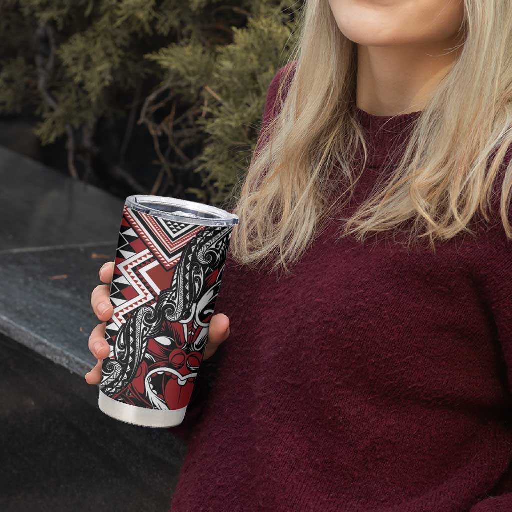 Aotearoa Maori Moko Art with Taniko Half Style Tumbler Cup
