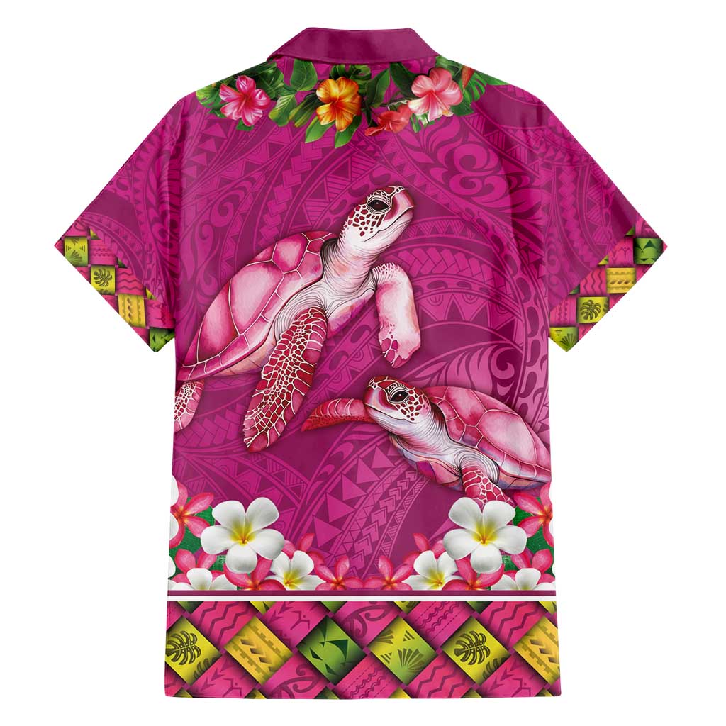 Hawaiian Lei Turtle and Plumeria Hawaiian Shirt Polynerian Art Tattoo-Plum Pink Color LT03 - Polynesian Pride