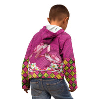 Hawaiian Lei Turtle and Plumeria Kid Hoodie Polynerian Art Tattoo-Plum Pink Color LT03 - Polynesian Pride