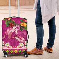 Hawaiian Lei Turtle and Plumeria Luggage Cover Polynerian Art Tattoo-Plum Pink Color LT03 Pink - Polynesian Pride