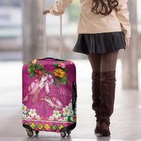 Hawaiian Lei Turtle and Plumeria Luggage Cover Polynerian Art Tattoo-Plum Pink Color LT03 - Polynesian Pride