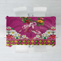 Hawaiian Lei Turtle and Plumeria Tablecloth Polynerian Art Tattoo-Plum Pink Color LT03 Pink - Polynesian Pride