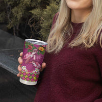 Hawaiian Lei Turtle and Plumeria Tumbler Cup Polynerian Art Tattoo-Plum Pink Color LT03 - Polynesian Pride