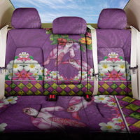 Hawaiian Lei Turtle and Plumeria Back Car Seat Cover Polynerian Art Tattoo-Mauve Color LT03 One Size Purple - Polynesian Pride