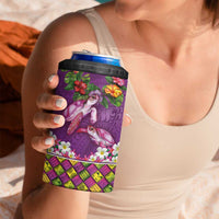 Hawaiian Lei Turtle and Plumeria 4 in 1 Can Cooler Tumbler Polynerian Art Tattoo-Mauve Color LT03 - Polynesian Pride