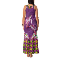 Hawaiian Lei Turtle and Plumeria Family Matching Tank Maxi Dress and Hawaiian Shirt Polynerian Art Tattoo-Mauve Color LT03 - Polynesian Pride