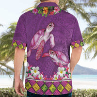 Hawaiian Lei Turtle and Plumeria Hawaiian Shirt Polynerian Art Tattoo-Mauve Color LT03 - Polynesian Pride