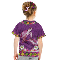 Hawaiian Lei Turtle and Plumeria Kid T Shirt Polynerian Art Tattoo-Mauve Color LT03 - Polynesian Pride