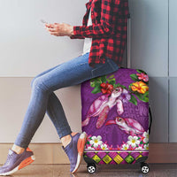 Hawaiian Lei Turtle and Plumeria Luggage Cover Polynerian Art Tattoo-Mauve Color LT03 - Polynesian Pride