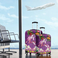 Hawaiian Lei Turtle and Plumeria Luggage Cover Polynerian Art Tattoo-Mauve Color LT03 - Polynesian Pride