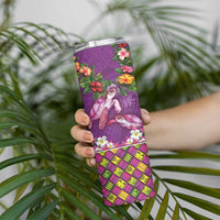 Hawaiian Lei Turtle and Plumeria Skinny Tumbler Polynerian Art Tattoo-Mauve Color LT03 - Polynesian Pride