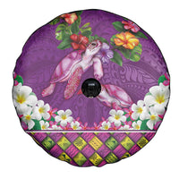 Hawaiian Lei Turtle and Plumeria Spare Tire Cover Polynerian Art Tattoo-Mauve Color LT03 - Polynesian Pride