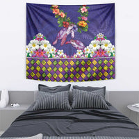 Hawaiian Lei Turtle and Plumeria Tapestry Polynerian Art Tattoo-Navy Color LT03 - Polynesian Pride