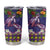 Hawaiian Lei Turtle and Plumeria Tumbler Cup Polynerian Art Tattoo-Navy Color