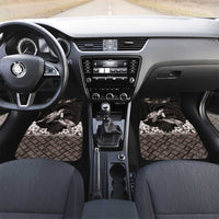 Hawaiian Lei Turtle and Plumeria Car Mats Polynerian Art Tattoo-Grayscale Mode