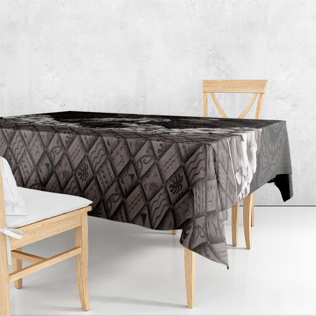 Hawaiian Lei Turtle and Plumeria Tablecloth Polynerian Art Tattoo-Grayscale Mode LT03 - Polynesian Pride