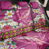 Hawaiian Plumeria and Humpback Whales Back Car Seat Cover Polynerian Art Tattoo-Plum Pink Color LT03 - Polynesian Pride