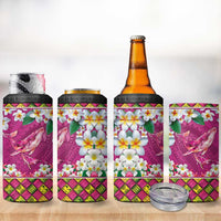 Hawaiian Plumeria and Humpback Whales 4 in 1 Can Cooler Tumbler Polynerian Art Tattoo-Plum Pink Color LT03 - Polynesian Pride