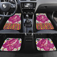 Hawaiian Plumeria and Humpback Whales Car Mats Polynerian Art Tattoo-Plum Pink Color LT03 Set 4pcs Pink - Polynesian Pride