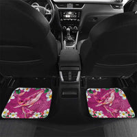 Hawaiian Plumeria and Humpback Whales Car Mats Polynerian Art Tattoo-Plum Pink Color LT03 Set 2pcs - Back Pink - Polynesian Pride