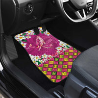 Hawaiian Plumeria and Humpback Whales Car Mats Polynerian Art Tattoo-Plum Pink Color LT03 - Polynesian Pride