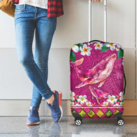 Hawaiian Plumeria and Humpback Whales Luggage Cover Polynerian Art Tattoo-Plum Pink Color LT03 - Polynesian Pride