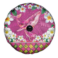 Hawaiian Plumeria and Humpback Whales Spare Tire Cover Polynerian Art Tattoo-Plum Pink Color LT03 - Polynesian Pride