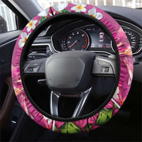 Hawaiian Plumeria and Humpback Whales Steering Wheel Cover Polynerian Art Tattoo-Plum Pink Color LT03 - Polynesian Pride