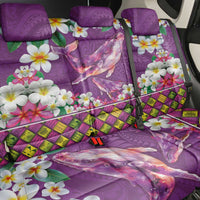 Hawaiian Plumeria and Humpback Whales Back Car Seat Cover Polynerian Art Tattoo-Mauve Color LT03 - Polynesian Pride