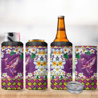 Hawaiian Plumeria and Humpback Whales 4 in 1 Can Cooler Tumbler Polynerian Art Tattoo-Mauve Color LT03 - Polynesian Pride