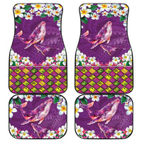 Hawaiian Plumeria and Humpback Whales Car Mats Polynerian Art Tattoo-Mauve Color LT03 - Polynesian Pride