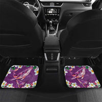 Hawaiian Plumeria and Humpback Whales Car Mats Polynerian Art Tattoo-Mauve Color LT03 Set 2pcs - Back Purple - Polynesian Pride
