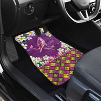Hawaiian Plumeria and Humpback Whales Car Mats Polynerian Art Tattoo-Mauve Color LT03 - Polynesian Pride