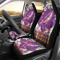 Hawaiian Plumeria and Humpback Whales Car Seat Cover Polynerian Art Tattoo-Mauve Color LT03 - Polynesian Pride
